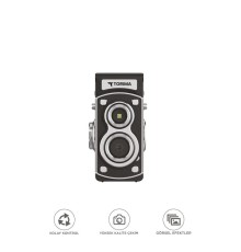 Mini Retro Dijital Fotoğraf Makinesi Video Kamera 1080P CMR44 Siyah