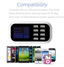LCD Ekranlı 8 Port USB Hızlı Şarj Ünitesi