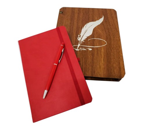Ahşap Kutulu Defter Kalem Ahşap Kutulu Defter Kalem