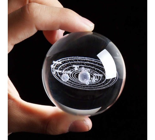 3D Işıklı Gezegen Cam Küre 3D Işıklı Gezegen Cam Küre