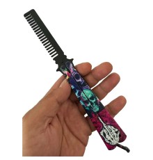 Metal 21 Cm Kelebek Tarak Kurukafa Tasarımlı
