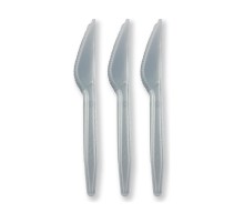 Gri Renk Lüks Plastik Bıçak 25 Adet