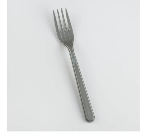 Gri Renk Lüks Plastik Çatal 25 Adet