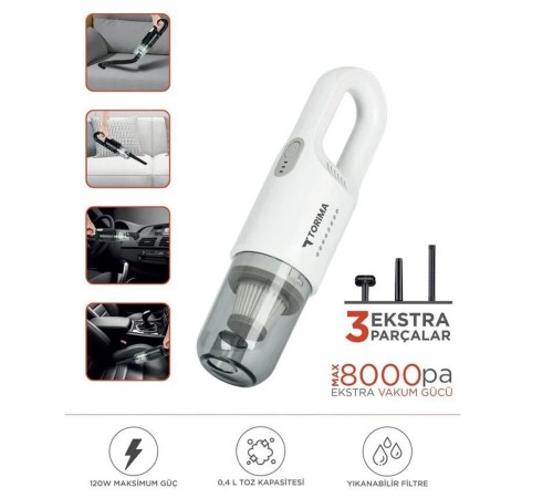 Şarjlı Araç EL Süpürgesi El Beyaz A031B