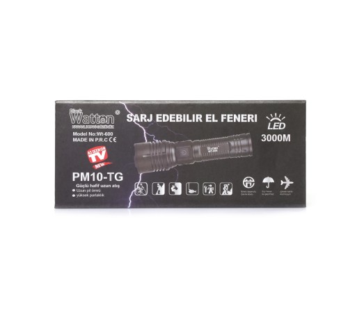 3000 Lümen Güçlü EL Feneri Wt-600 3000 Lümen Güçlü EL Feneri Wt-600