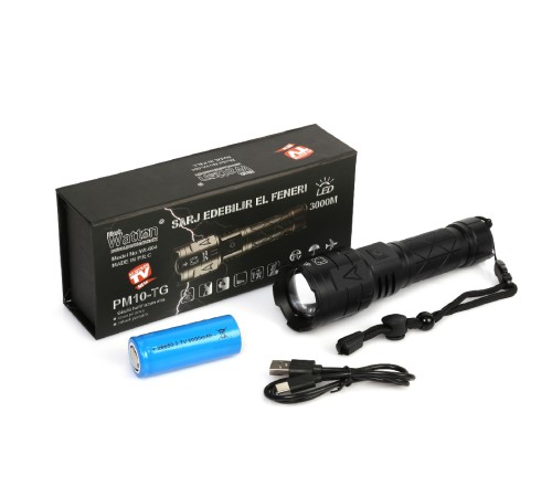 3000 Lümen Güçlü El Feneri Wt-604 3000 Lümen Güçlü El Feneri Wt-604