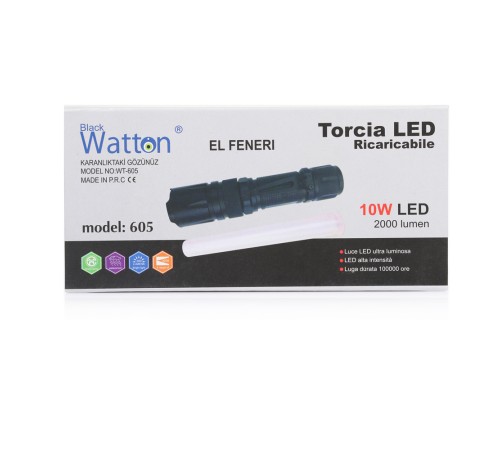 10W 2000 Lümen 4 Renk Güçlü EL Feneri Wt-605 10W 2000 Lümen 4 Renk Güçlü EL Feneri Wt-605