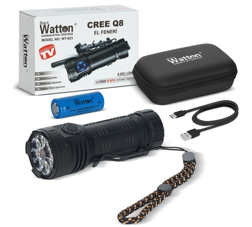 Cree Q8- XQG 8+1 Led Şarjlı El Feneri WT-623 Cree Q8- XQG 8+1 Led Şarjlı El Feneri WT-623