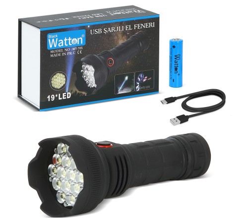 19 Led 5 Mod Geniş Açı El Feneri WT-705 19 Led 5 Mod Geniş Açı El Feneri WT-705