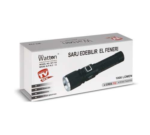 Cree TG Led 1000 Lümen Göstergeli Fonksiyonel El Feneri Wt-732 Cree TG Led 1000 Lümen Göstergeli Fonksiyonel El Feneri Wt-732