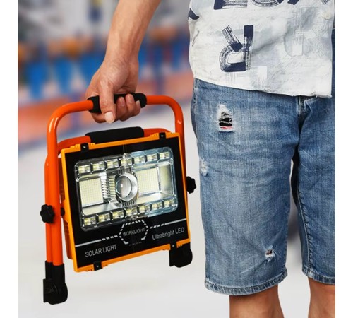 P70 LED Solar Panel Şarjlı Taşınabilir Projektör 176 SMD + Yan LED WT-734