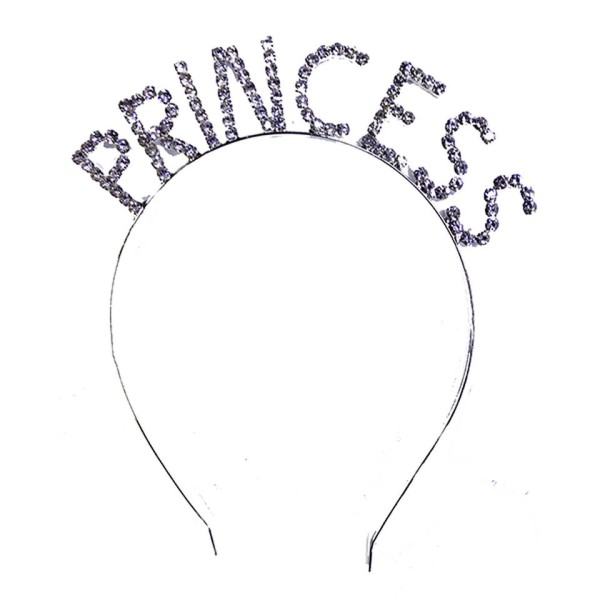 Kristal Taşlı Gümüş Renk Princess Prenses Tacı 16x17 cm