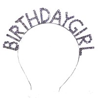 Kristal Taşlı Gümüş Renk Birthday Girl Tacı