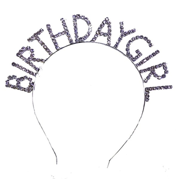 Kristal Taşlı Gümüş Renk Birthday Girl Tacı