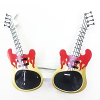 Kırmızı Alev Desenli Gitar Yılbaşı Parti Gözlüğü
