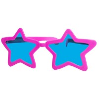 Fuşya Renk Pembe Renk Mega Boy Megastar Yıldız Şekilli Parti Gözlüğü