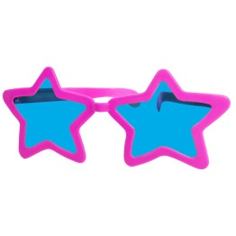Fuşya Renk Pembe Renk Mega Boy Megastar Yıldız Şekilli Parti Gözlüğü