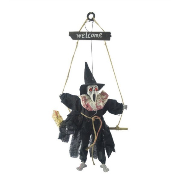 Halloween Sensörlü Sesli Işıklı Welcome İskelet Siyah