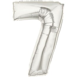 Şekilli Supershape Silver Rakam Folyo Balon 7 Numara