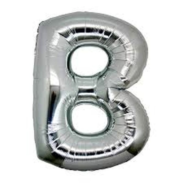 B Harf Folyo Balon Gümüş Renk 40 inç