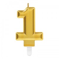 1 Rakam Mum Gold Renk