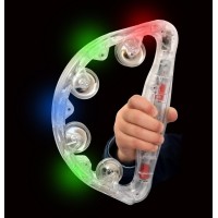 Led Işıklı Pilli Rengarenk Yanıp Sönen Lüks Eğlence Tefi Beyaz Renk