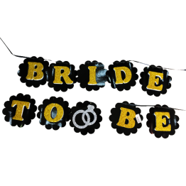 Siyah Üzeri Altın Renk Harflerle Bride To Be Yazılı Bekarlığa Veda Süsü