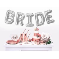 Bride Yazılı Bekarlığa Veda Partisi Folyo Balonu Gümüş Renk 100 cm