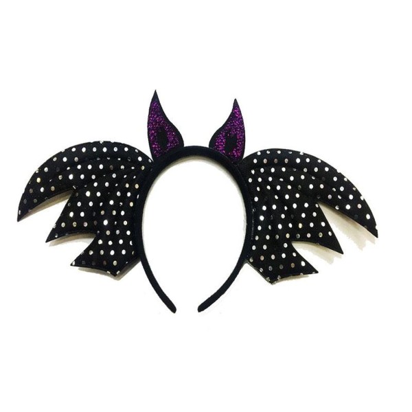 Siyah Renk Yarasa Model Boynuzlu Halloween Tacı 37x19 cm