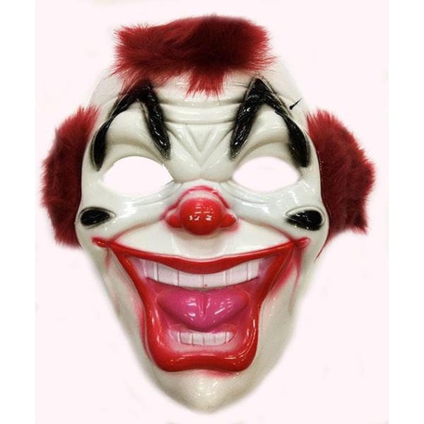 Plastik Joker Maskesi Kızıl Saçlı Killer Palyaço Maskesi