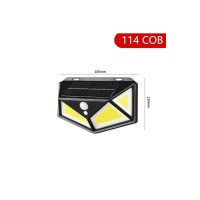 114 Ledli Solar Güneş Enerjili Bahçe Aydınlatması Hareket Sensörlü Lamba 3 Modlu Cob Led