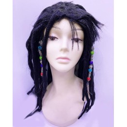 Siyah Renk Joe Dreadlocks Boncuklu Kabarık Rasta Kirli Peruk