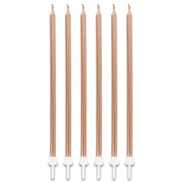 Soft Pembe Renk Uzun Pasta Parti Mumu 6 Adet 16 cm