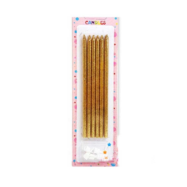 Gold Simli Pasta Mumu 6 Adet 16 cm