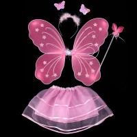 Toz Pembe Kostümü - Toz Pembe Kostüm Aksesuar Seti 4 Parça