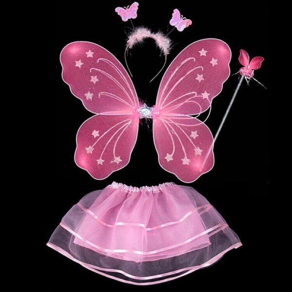 Toz Pembe Kostümü - Toz Pembe Kostüm Aksesuar Seti 4 Parça