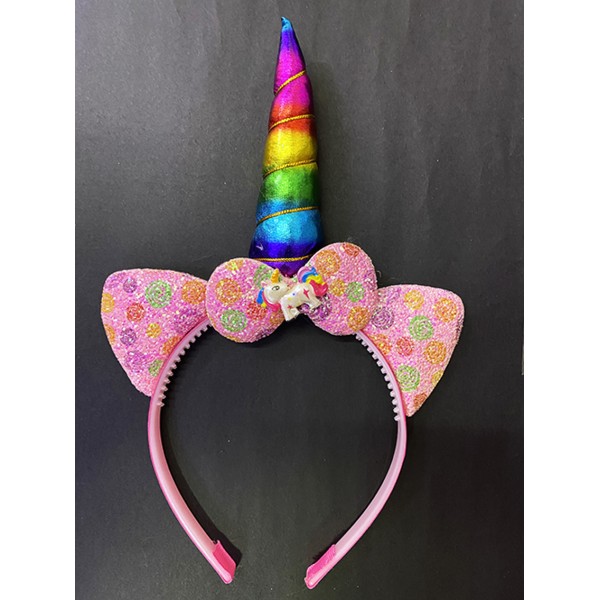 Rengarenk Boynuzlu At Figürlü Çocuk Unicorn Tacı 17x27 cm