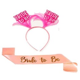 Pembe Renk Bride To Be Kuşak - Pembe Renk Bride To Be Taç
