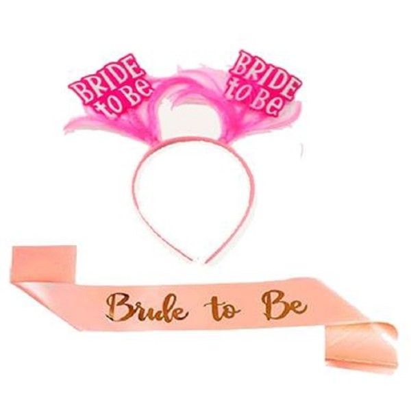 Pembe Renk Bride To Be Kuşak - Pembe Renk Bride To Be Taç