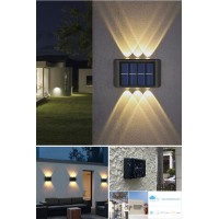 Modern 6ledli Solar Duvar Lamba Dekorasyon Aydınlatma Aplik Güneş Enerji Gün Işığı 2 Li Set