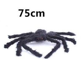 Siyah Renk Tüylü Şekil Verilebilir Halloween Mega Örümcek 75 cm