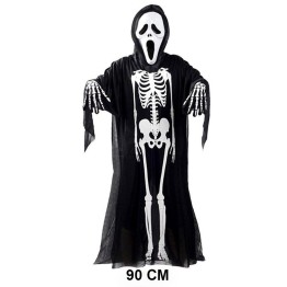 Çocuk Boy İskelet Kostüm-Fosforlu İskelet Eldiven-İskelet Maske Seti