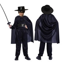 Zorro Kara Şövalye Kostümü - Zorro Kostümü Çocuk Boy 11-12 Yaş