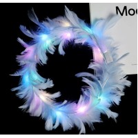 Led Işıklı Rengarenk Yanan 3 Fonksiyonlu Otrişli Parti Tacı Mavi Renk 12x12 cm