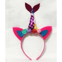 Deniz Kızı Tacı - Deniz Kızı Prenses Tacı Pembe Renk 21x29 cm