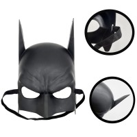 Siyah Renk Çocuk Boy Arkadan Lastikli Batman Maskesi 20x14 cm