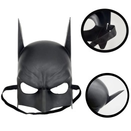 Siyah Renk Çocuk Boy Arkadan Lastikli Batman Maskesi 20x14 cm