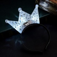 Led Işıklı Kraliçe Tacı Kral Tacı Şeffaf Gümüş Renk