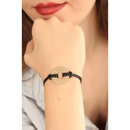 LOVE (Aşık) Siyah Deri İpli Unisex Mood Bileklik TJ-BB1986