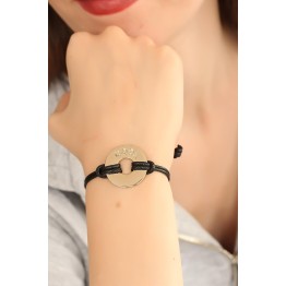 COOL (Havalı) Siyah Deri İpli Unisex Mood Bileklik TJ-BB1984